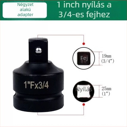 Súlyos kivitelű hüvely adapter négyszögletes meghajtással – magas széntartalmú acél, foszfatált felület, 0,3 kg