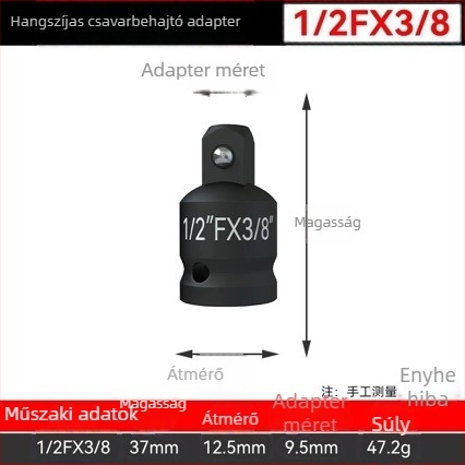 Súlyos kivitelű hüvely adapter négyszögletes meghajtással – magas széntartalmú acél, foszfatált felület, 0,3 kg