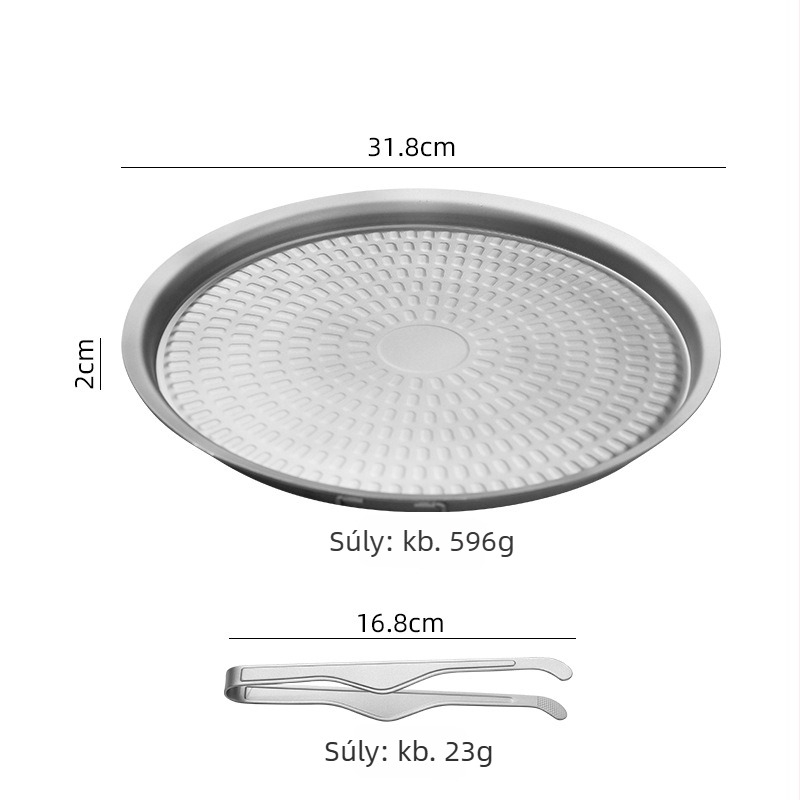 Tiszta titán grill- és serpenyő – kör alakú, egy darabból álló kivitel, vastított, 1,7 kg, tapadásmentes