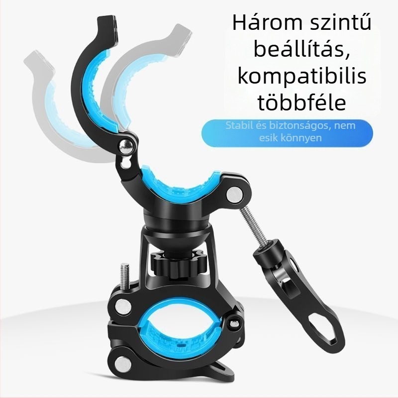 Kerékpár lámpatartó – snap rögzítés, Micro-USB töltés, szabadidős kerékpározáshoz