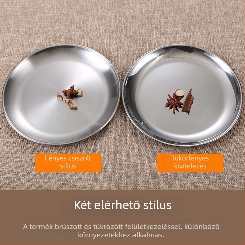 Tál – rozsdamentes acél, kerek, matt bevonat, modern minimalista dizájn
