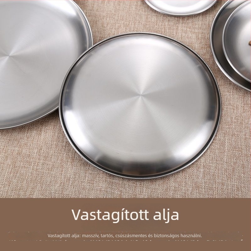 Tál – rozsdamentes acél, kerek, matt bevonat, modern minimalista dizájn