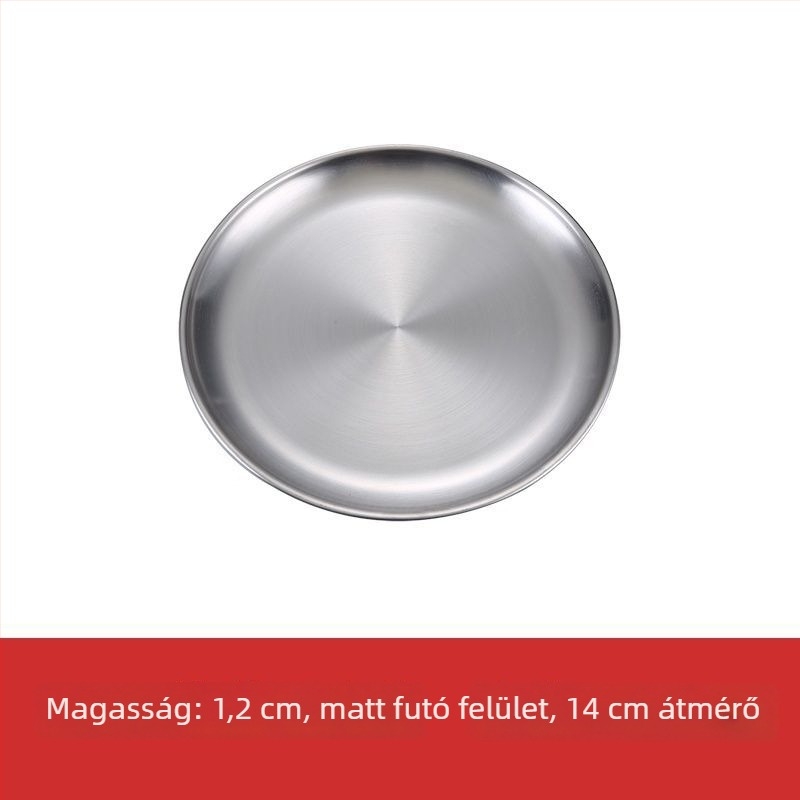Tál – rozsdamentes acél, kerek, matt bevonat, modern minimalista dizájn