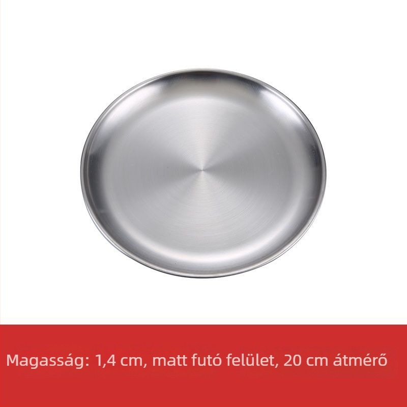 Tál – rozsdamentes acél, kerek, matt bevonat, modern minimalista dizájn