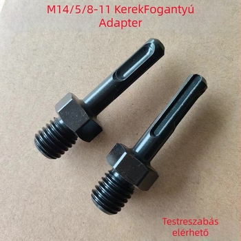 ZUXLA Acélból készült forgófejű adapter SDS-Plushoz, kerek nyéllel, M14 és 5/8-11, 3/8 Hex