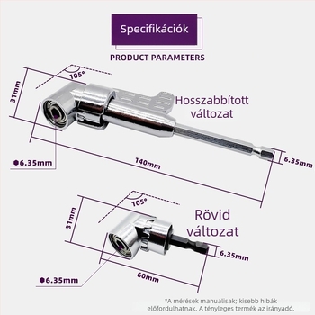 105°-os bit szögadapter, 90°-os fúró szögadapter, csavarhúzó csatlakozó elektromos csavarozóhoz
