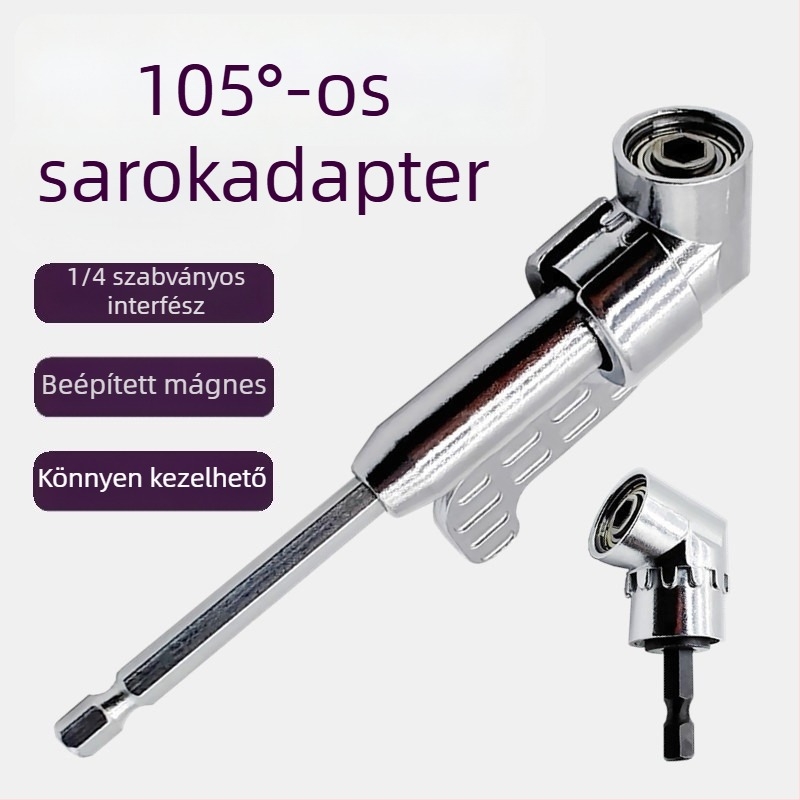 105°-os bit szögadapter, 90°-os fúró szögadapter, csavarhúzó csatlakozó elektromos csavarozóhoz