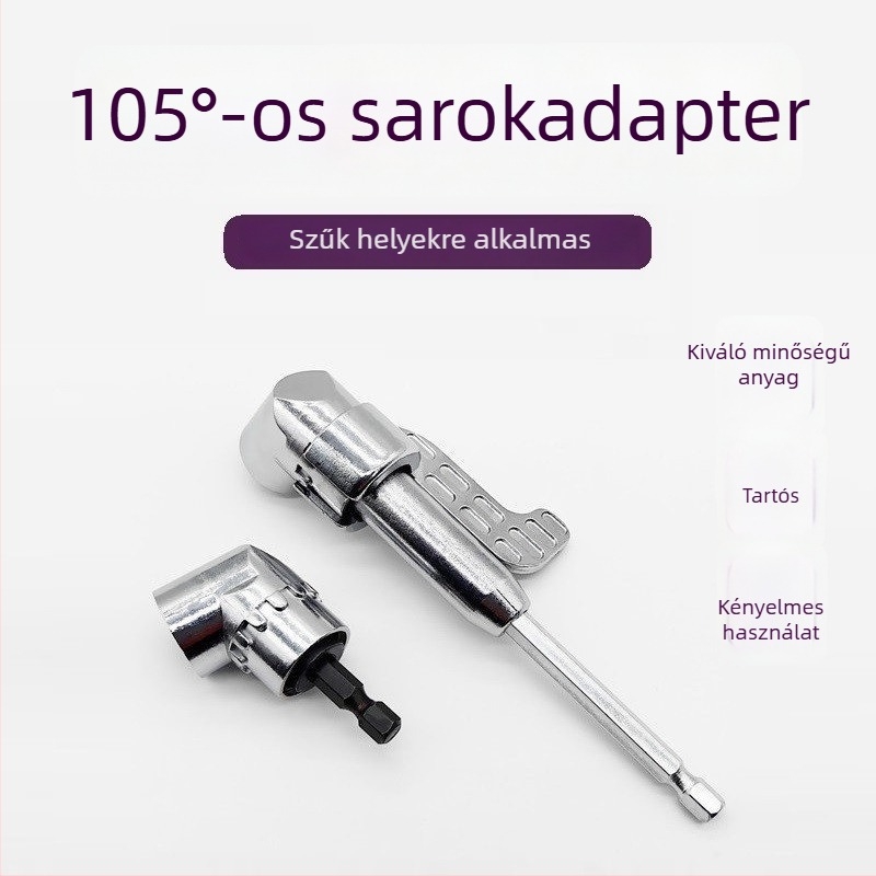105°-os bit szögadapter, 90°-os fúró szögadapter, csavarhúzó csatlakozó elektromos csavarozóhoz