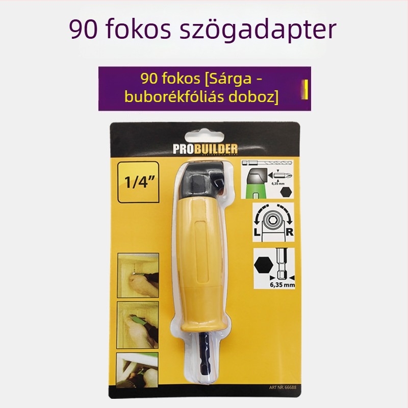 105°-os bit szögadapter, 90°-os fúró szögadapter, csavarhúzó csatlakozó elektromos csavarozóhoz