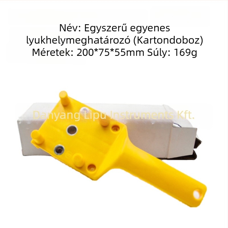 Mr Drill Egyenes lyukasztó – Faipari szerszámkészlet fadarabokhoz, lyukasztás és pozicionálás – műanyag