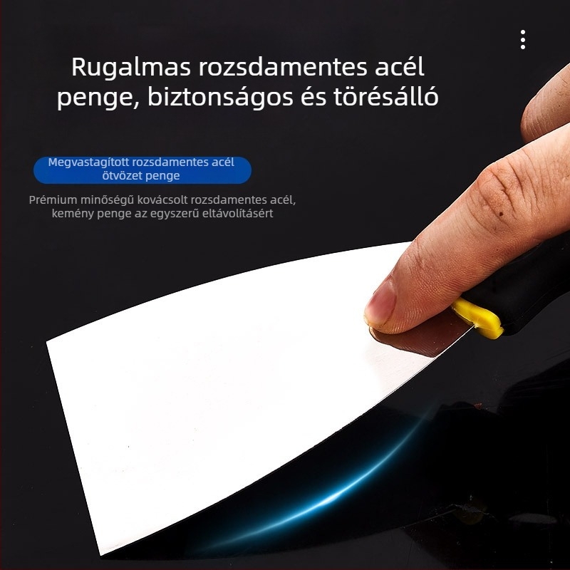 Műanyag fogantyújú glettelő kés gletteléshez és fehérítéshez