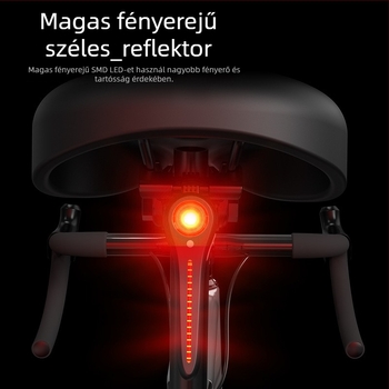 COOLWAL Intelligens szenzoros hátsó lámpa kerékpárhoz, fékfunkcióval, újratölthető, MTB és országúti kerékpárokhoz éjszakai tekeréshez, testreszabható