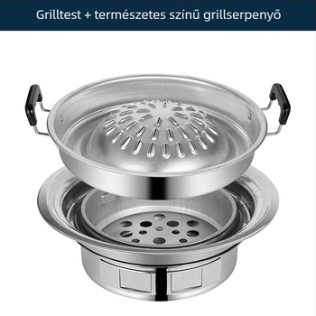 Smiling körkörös alumínium szenes grill integrált Thai hot pot-tal, könnyen tisztítható
