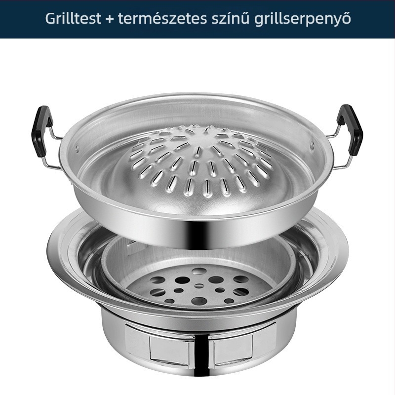 Smiling körkörös alumínium szenes grill integrált Thai hot pot-tal, könnyen tisztítható
