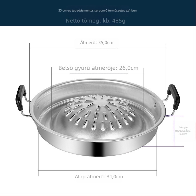 Smiling körkörös alumínium szenes grill integrált Thai hot pot-tal, könnyen tisztítható