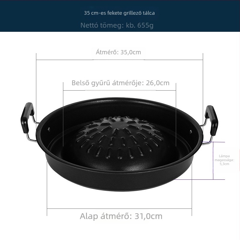 Smiling körkörös alumínium szenes grill integrált Thai hot pot-tal, könnyen tisztítható