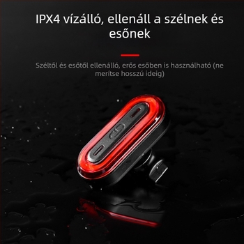 Hátsó kerékpárlámpa BK400 – USB töltés, intelligens figyelmeztetés, éjszakai tekerés, hegyi kerékpár, Quan Xin
