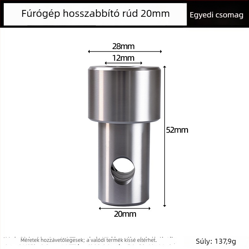 Univerzális adapter ütvefúróhoz: négyzetes és kerek tengely, hex kulcs, 1/2 hüvelykes csatlakozás