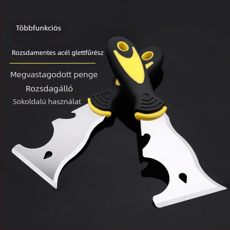 Glettvas rozsdamentes acélból, többfunkciós, vastagított pengével, Outer corner knife, Kínában gyártva