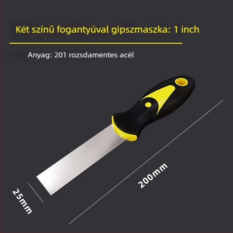 Glettvas rozsdamentes acélból, többfunkciós, vastagított pengével, Outer corner knife, Kínában gyártva