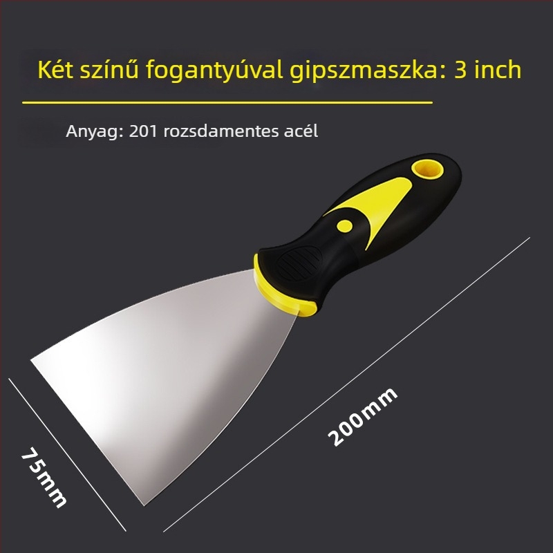 Glettvas rozsdamentes acélból, többfunkciós, vastagított pengével, Outer corner knife, Kínában gyártva