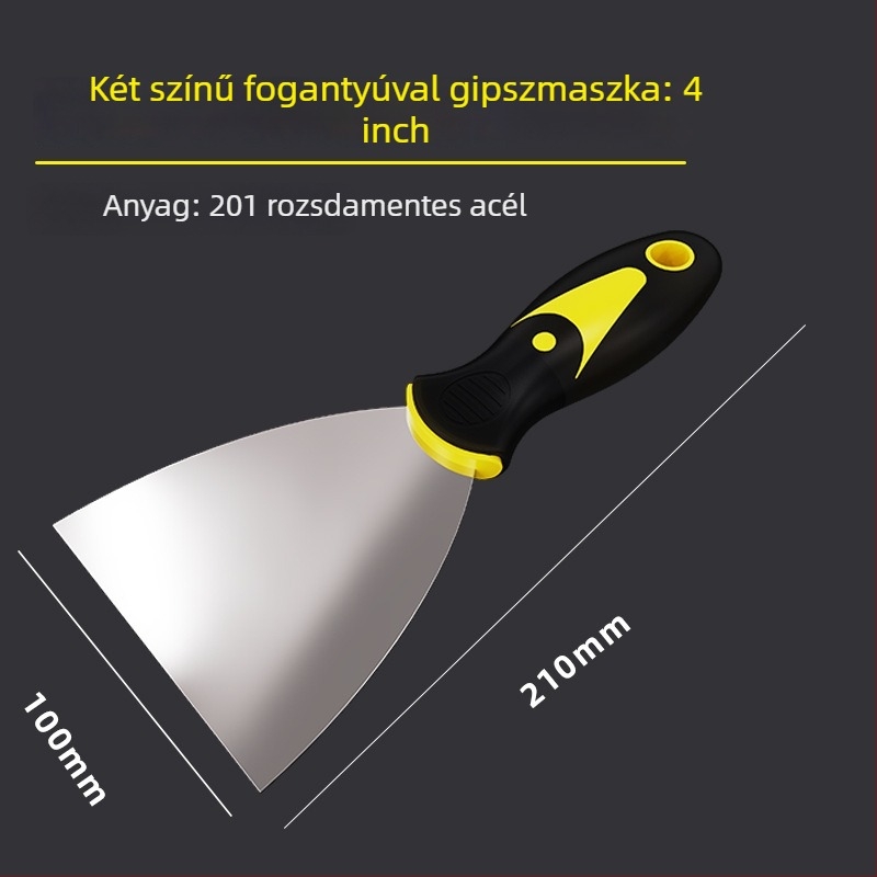 Glettvas rozsdamentes acélból, többfunkciós, vastagított pengével, Outer corner knife, Kínában gyártva