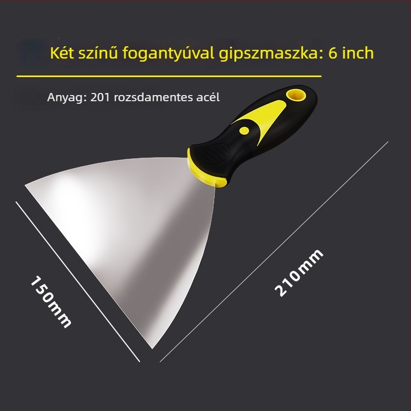 Glettvas rozsdamentes acélból, többfunkciós, vastagított pengével, Outer corner knife, Kínában gyártva