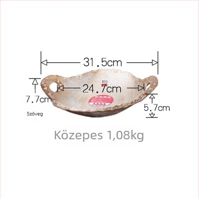 Közvetlen lángra használható kerámiaplacsa, japán stílusú, hőálló, két füllel
