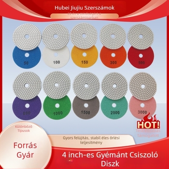 Gyémánt-gyanta csiszolókorong kőhöz, 50# szemcse, modell: 4inch water mill tablets, márka: Jiujiu hardware