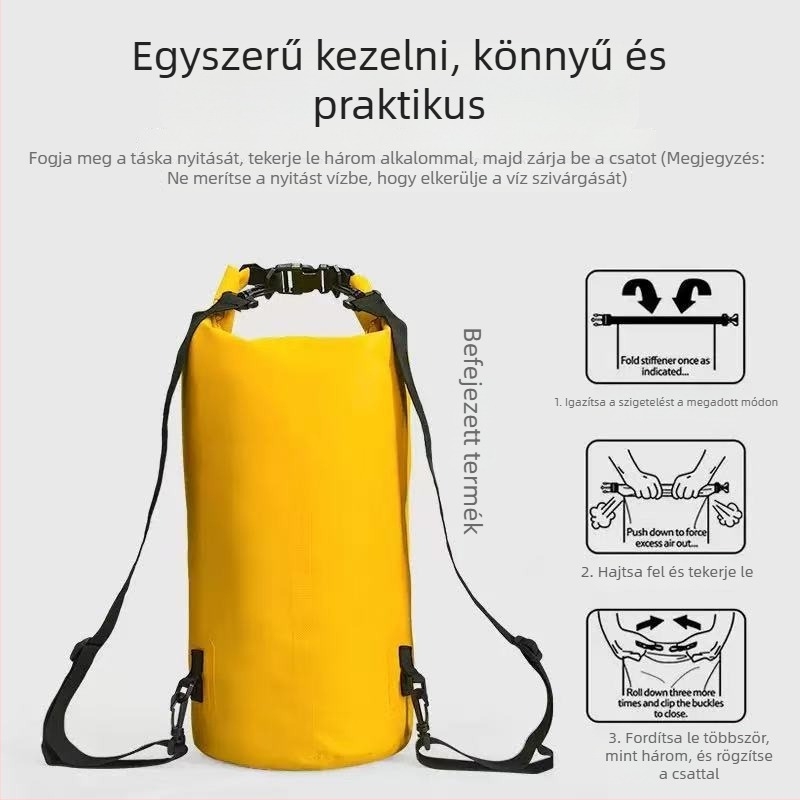Vízálló bucket táska hátizsák kültéri sportokhoz, uniszex, poliészter
