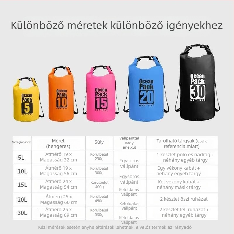 Vízálló bucket táska hátizsák kültéri sportokhoz, uniszex, poliészter