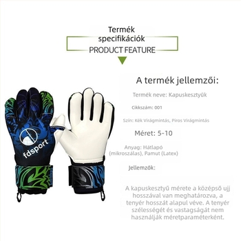 Kapuskesztyű focihoz – lélegző, ujjvédő, csúszásmentes, edzésre alkalmas, gumi, modell 8234, uniszex