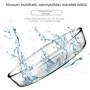 Hőálló üveg téglalap alakú tál, egyszínű minta, skandináv stílus