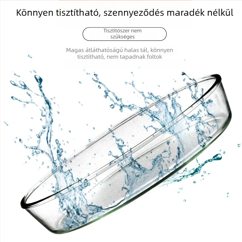 Hőálló üveg téglalap alakú tál, egyszínű minta, skandináv stílus