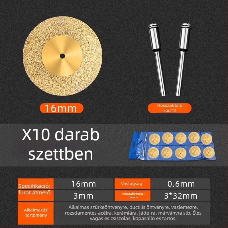 Üveghez való emery vágó/csiszoló korong – elektro-millített emery, mély üvegfeldolgozás