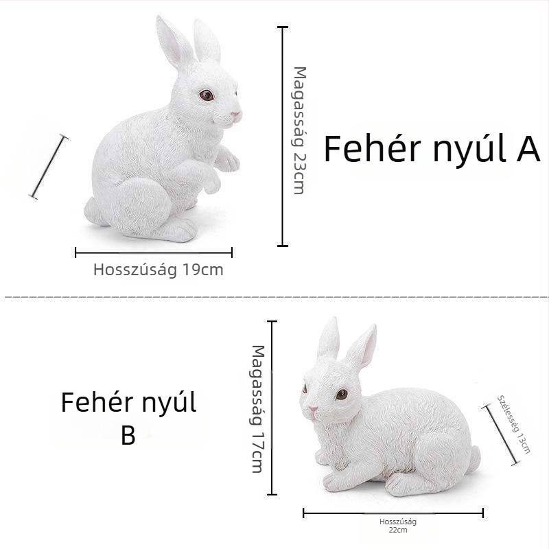 Gyantából készült nyuszi kertbe – gravírozott kivitel, kültéri dekoráció, Xinfeng márka