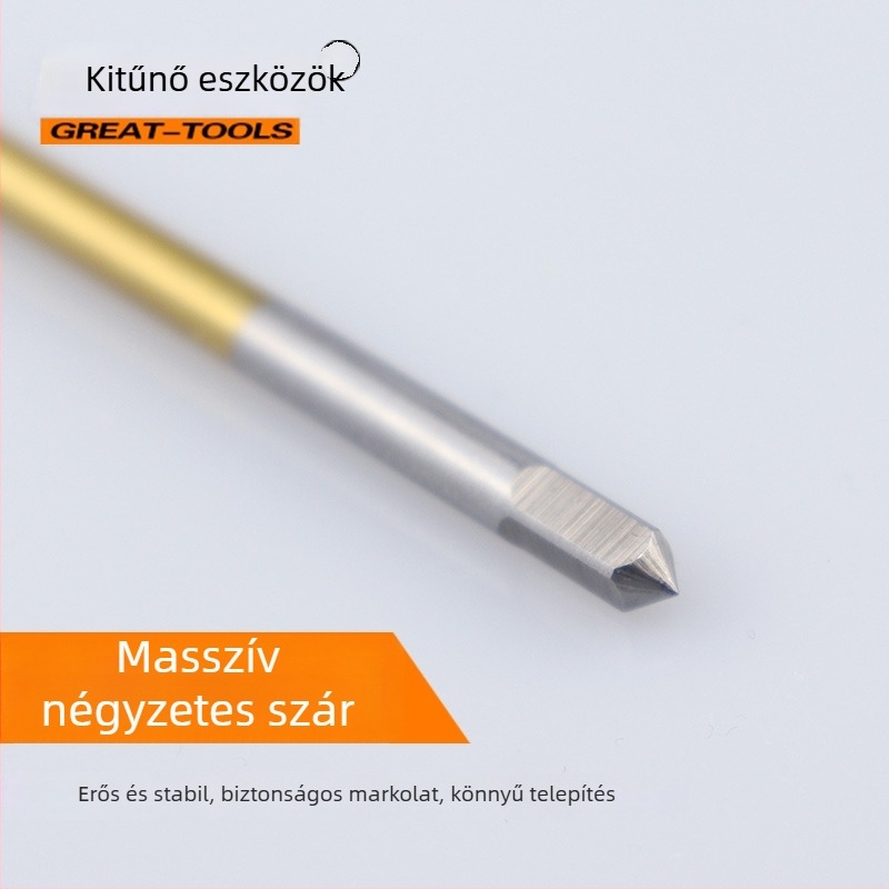 Kobaltot tartalmú, hosszabb kis markolatú menetfúró spirálhasadékkal, rozsdamentes acélból készült mélyfuratokhoz
