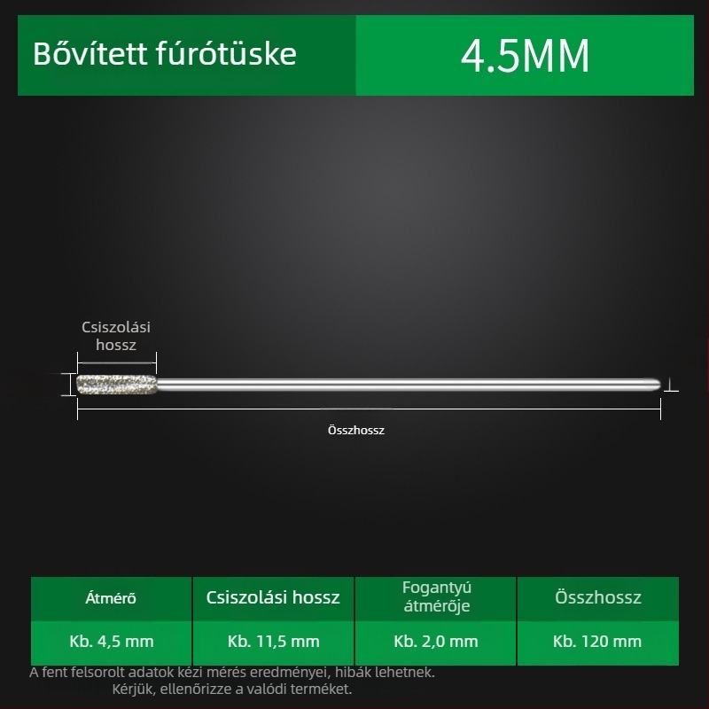 Meghosszabbított szárú gyémántfúró jade-hoz, agat-hoz, kőhöz, üveghez és kerámiához
