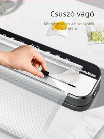 Teljesen automata élelmiszer-vákuumcsomagoló gép, otthoni és kereskedelmi használatra, nedves és száraz anyagokhoz, műanyag lezárás és frissesség megőrzése