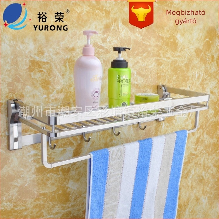 A804 kettős rétegű fürdőszobai törölközőtartó, SUS304 rozsdamentes acélból, finom szálcsiszolt felülettel, teherbírás 30-35 kg