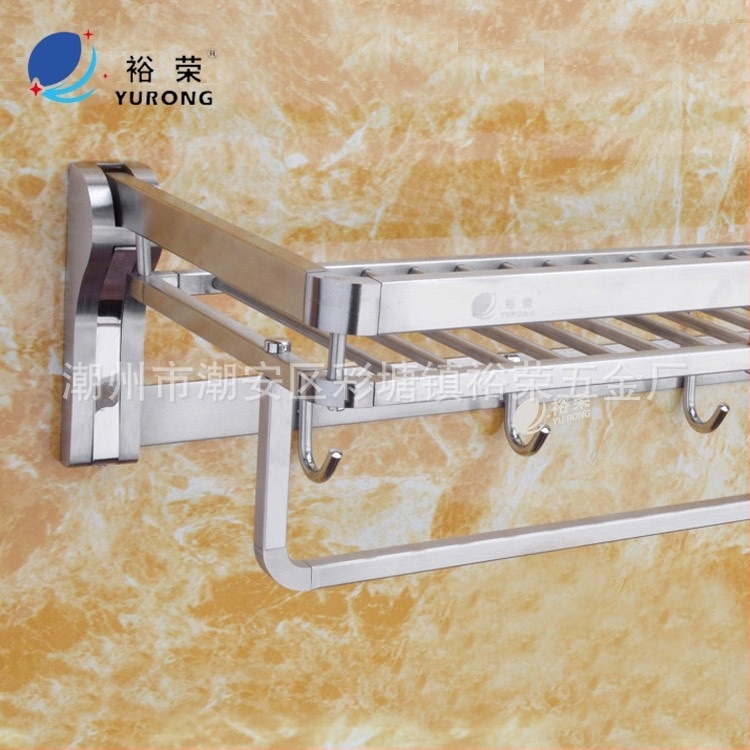 A804 kettős rétegű fürdőszobai törölközőtartó, SUS304 rozsdamentes acélból, finom szálcsiszolt felülettel, teherbírás 30-35 kg