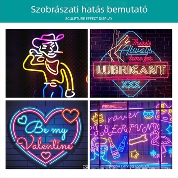 Neonfény-maró sorozat – végmaró fa, acril, PVC és MDF megmunkálásához; CNC és gravíró gépekkel kompatibilis.
