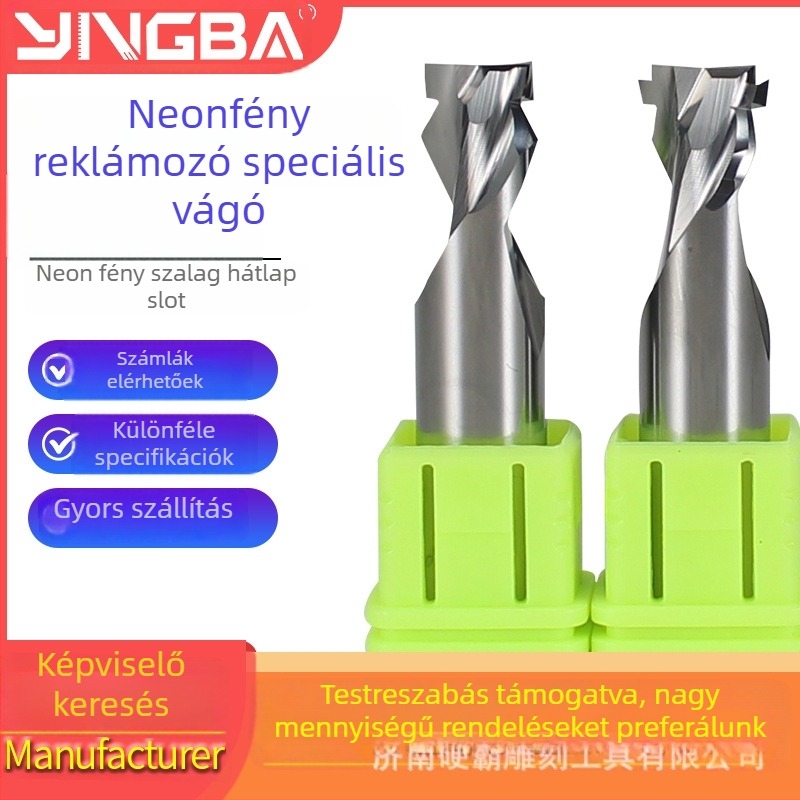 Neonfény-maró sorozat – végmaró fa, acril, PVC és MDF megmunkálásához; CNC és gravíró gépekkel kompatibilis.
