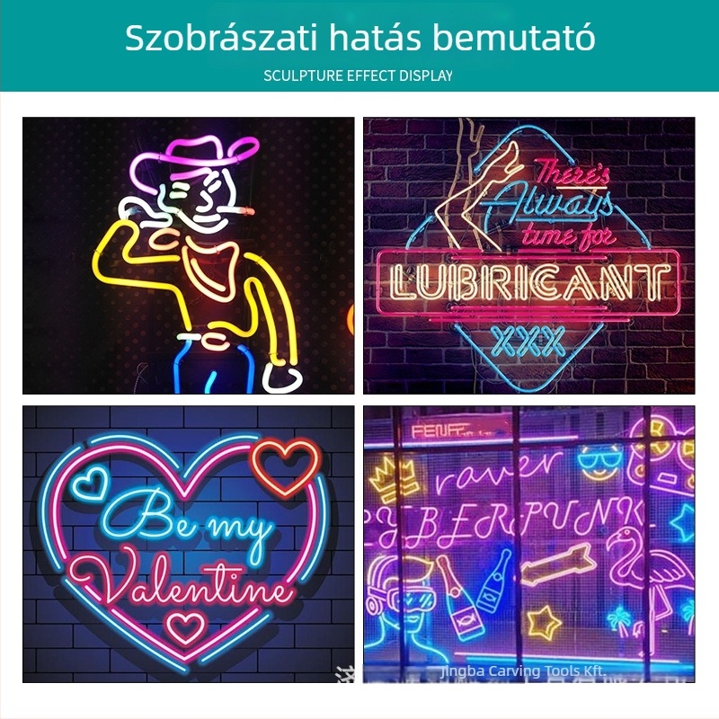 Neonfény-maró sorozat – végmaró fa, acril, PVC és MDF megmunkálásához; CNC és gravíró gépekkel kompatibilis.