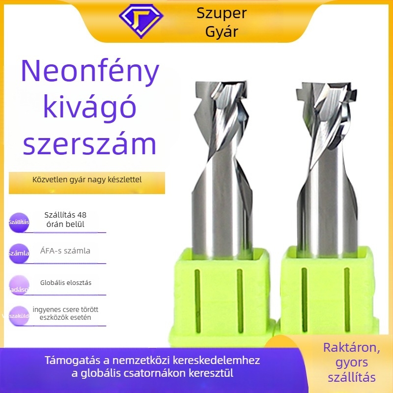 Neonfény-maró sorozat – végmaró fa, acril, PVC és MDF megmunkálásához; CNC és gravíró gépekkel kompatibilis.