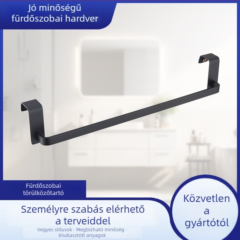 Fürdőszobai törölközőtartó rozsdamentes acélból kromált felülettel, egy réteg, modell 17, modern minimalist stílus