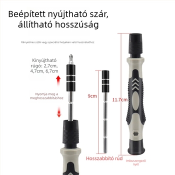 115-in-1 mágneses és szigetelt csavarhúzó készlet otthoni, mobiltelefonos és számítógépes javításokra Ni-Cr acélból