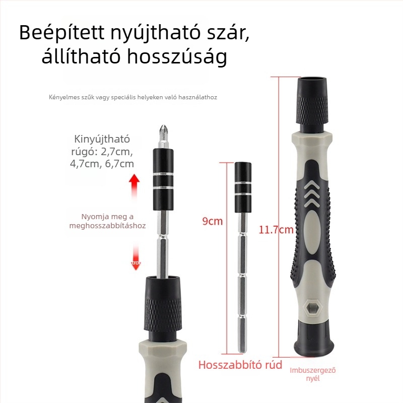 115-in-1 mágneses és szigetelt csavarhúzó készlet otthoni, mobiltelefonos és számítógépes javításokra Ni-Cr acélból