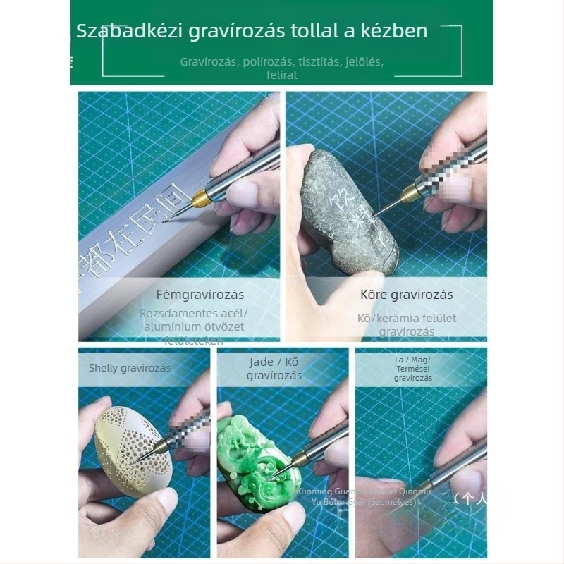 Név­táblákhoz és fém/jád gravírozáshoz használható gravíró toll — akkumulátoros működés, DC 10-30V, Márka: Other, Alkalmazási terület: névtáblák és fém/jád gravírozás