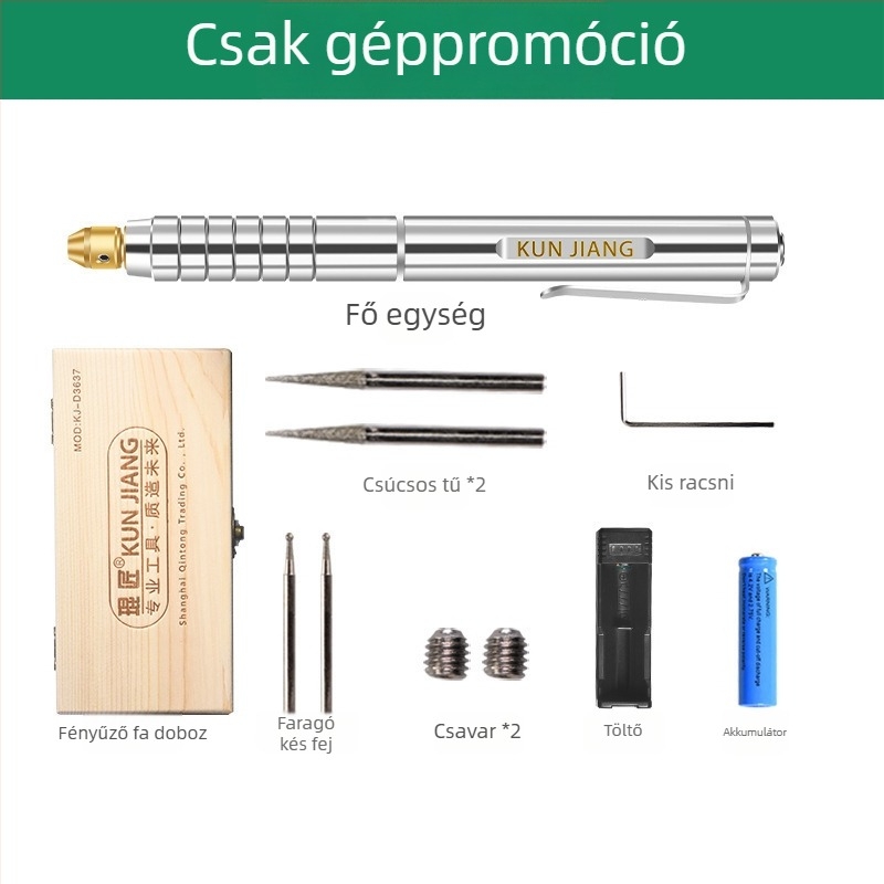 Név­táblákhoz és fém/jád gravírozáshoz használható gravíró toll — akkumulátoros működés, DC 10-30V, Márka: Other, Alkalmazási terület: névtáblák és fém/jád gravírozás